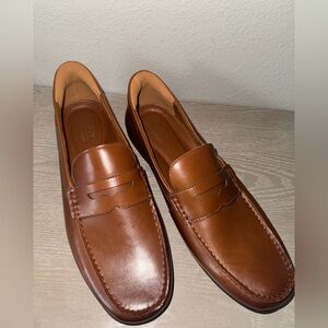 MJNY by marc joseph mens brown leather loafers size 11